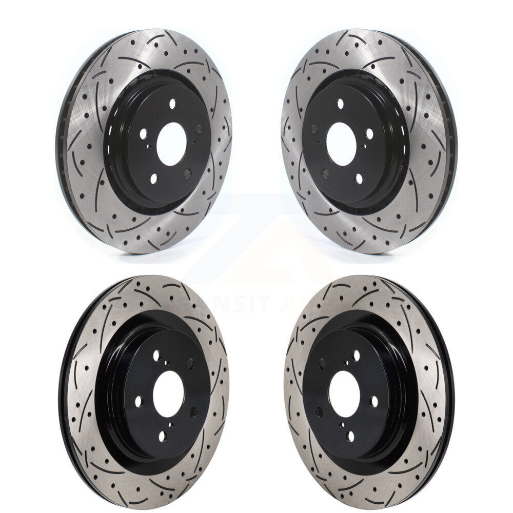Drill Slot Brake Rotors Front Rear Kit For Lexus NX350h NX350 NX250 Toyota Crown