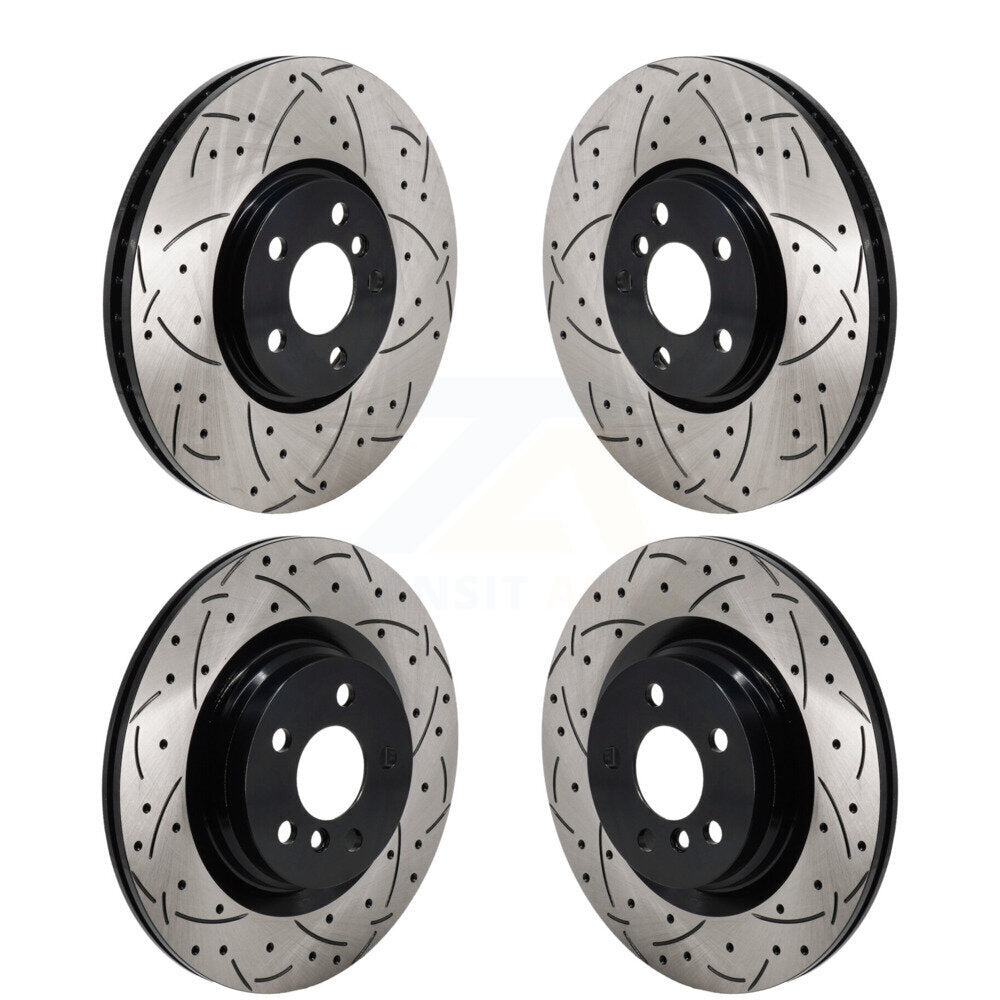 Coated Drilled Slot Disc Brake Rotors Front Rear Kit For Mini Cooper Countryman