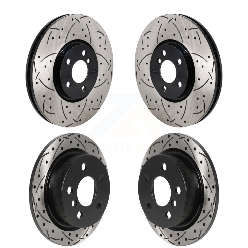 Coated Drilled Slotted Disc Brake Rotors Front Rear Kit For Mini Cooper