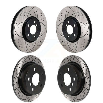 Coated Drilled Slotted Disc Brake Rotors Front Rear Kit For Mini Cooper