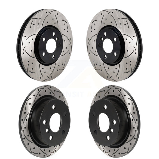 Coated Drilled Slotted Disc Brake Rotors Front Rear Kit For Mini Cooper