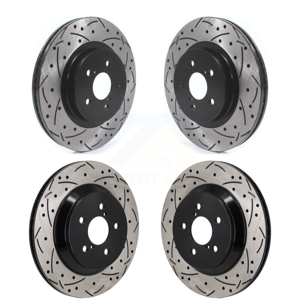 Coated Drilled Slotted Disc Brake Rotors Front Rear Kit For Subaru Crosstrek