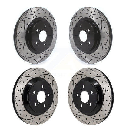 Coated Drilled Slotted Disc Brake Rotors Front Rear Kit For Subaru Crosstrek