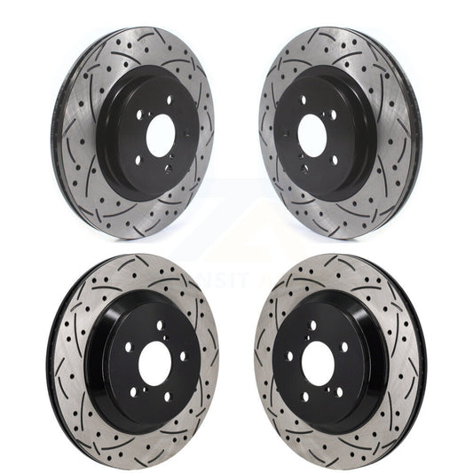 Coated Drilled Slotted Disc Brake Rotors Front Rear Kit For Subaru Crosstrek