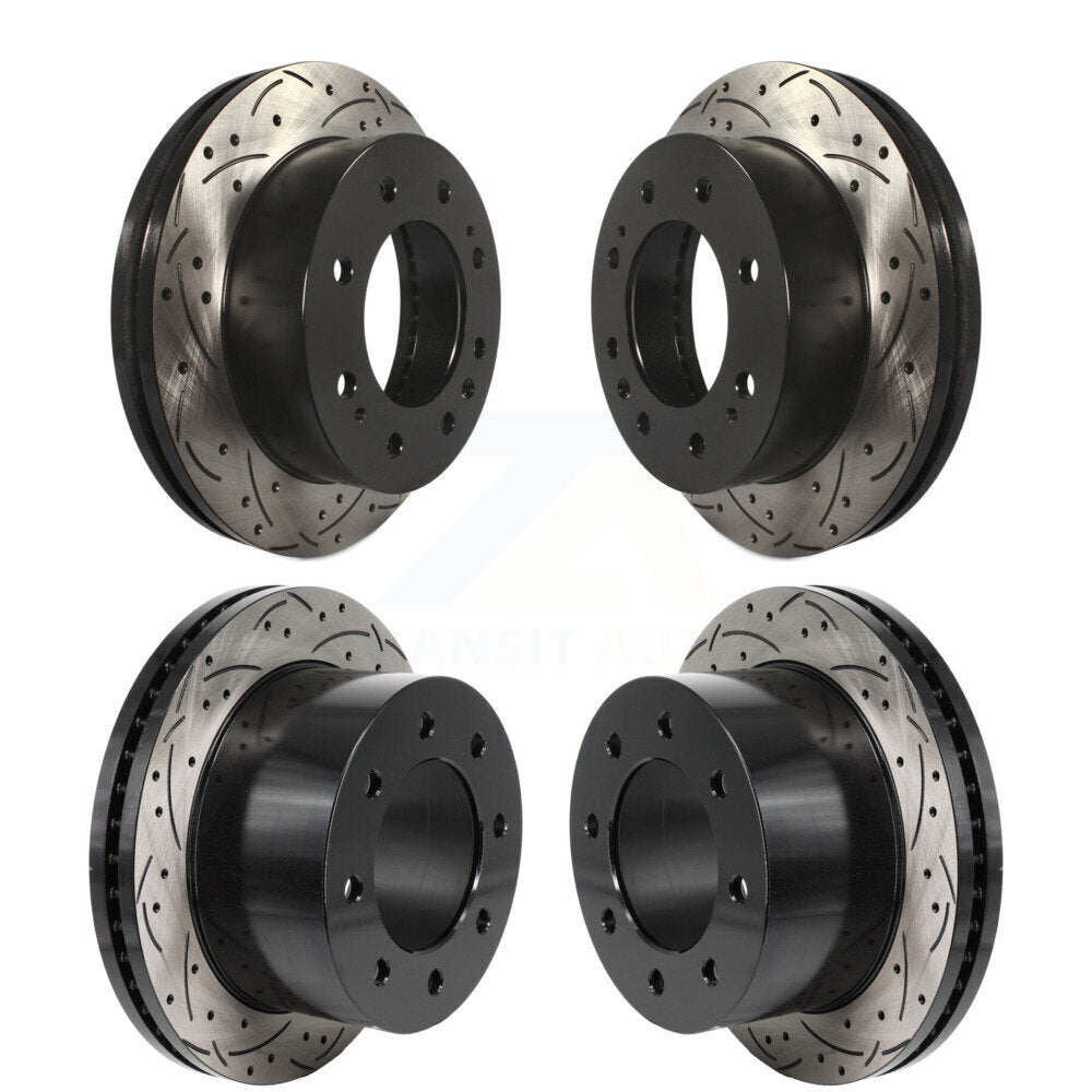 Drill Slot Brake Rotor Front Rear Kit For GMC Sierra 3500 HD Chevrolet Silverado
