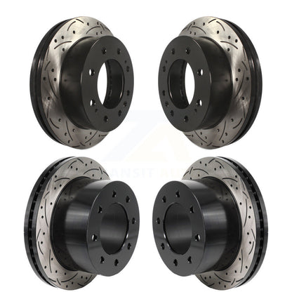 Drill Slot Brake Rotor Front Rear Kit For GMC Sierra 3500 HD Chevrolet Silverado