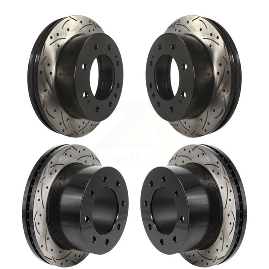 Drill Slot Brake Rotor Front Rear Kit For GMC Sierra 3500 HD Chevrolet Silverado