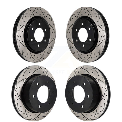 Coated Drill Slot Disc Brake Rotor Front Rear Kit For 2022-2024 Ford Bronco 3.0L