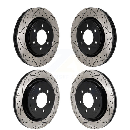 Coated Drilled Slotted Disc Brake Rotors Front Rear Kit For Ford F-150