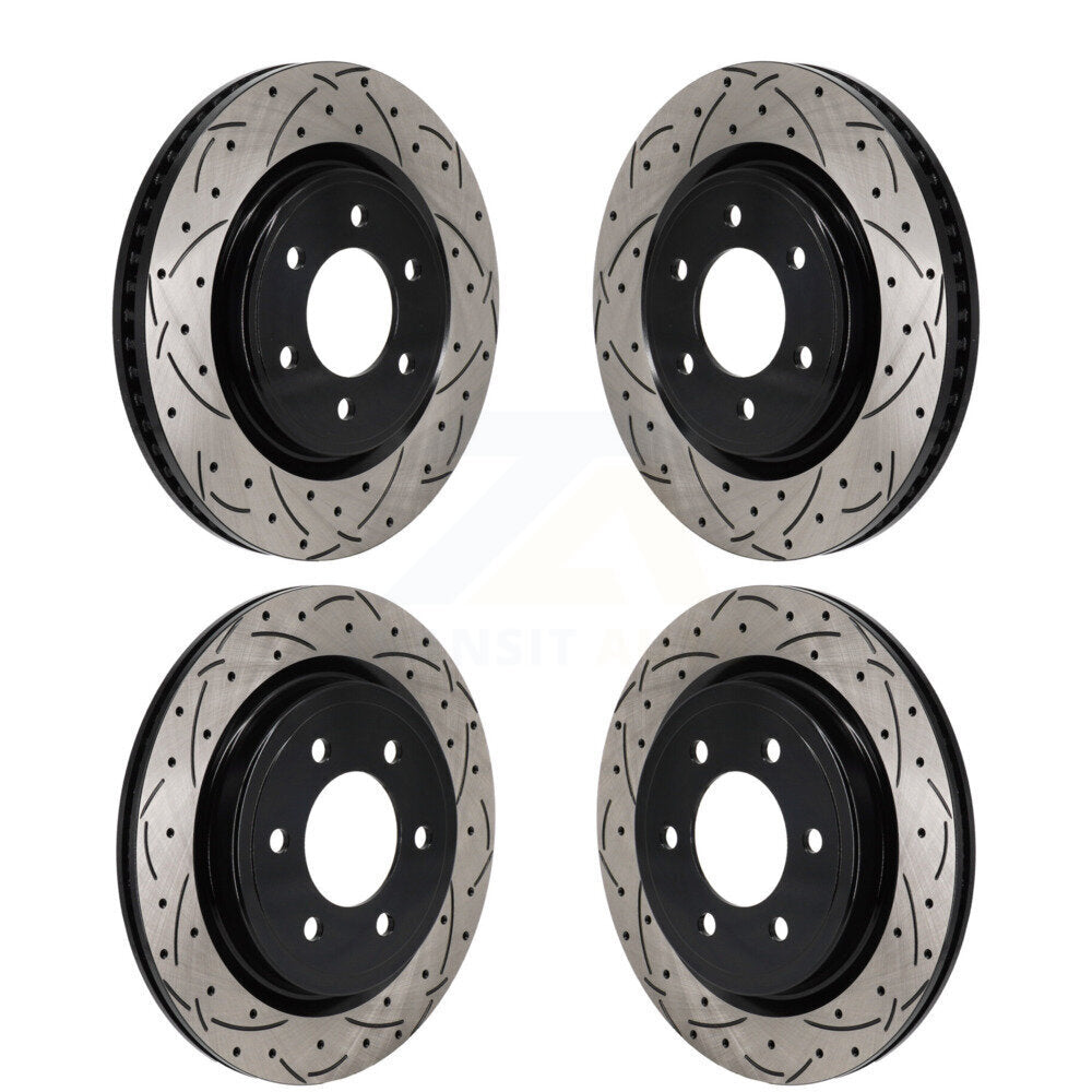 Drilled Slot Disc Brake Rotors Front Rear Kit For Ford F-150 Expedition Lincoln