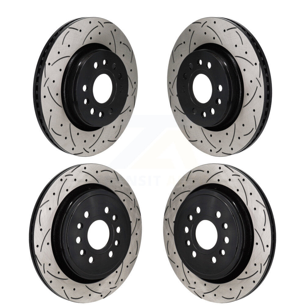 Drilled Slot Disc Brake Rotors Front Rear Kit For Ram 1500 Jeep Wagoneer Grand L