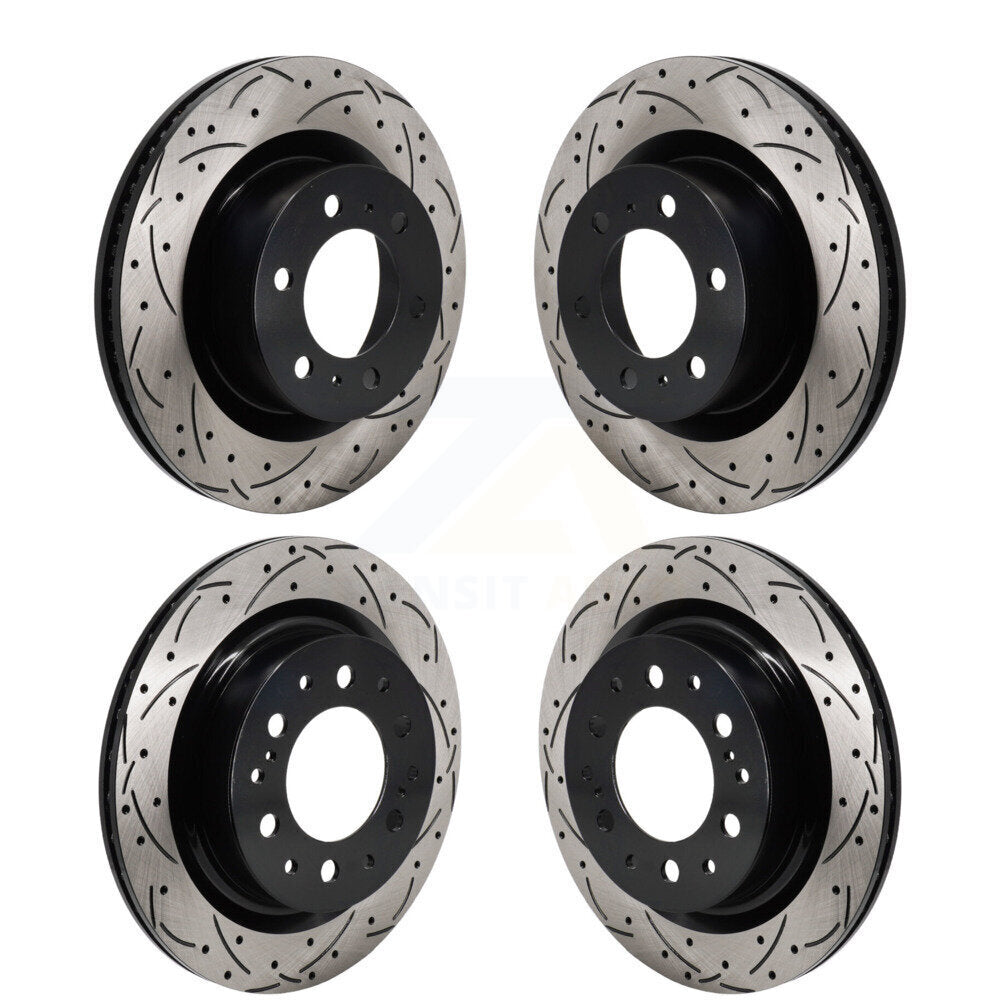 Drill Slot Disc Brake Rotor Front Rear Kit For Toyota Tundra Sequoia Lexus LX600