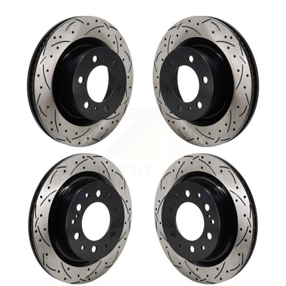 Drill Slot Disc Brake Rotor Front Rear Kit For Toyota Tundra Sequoia Lexus LX600
