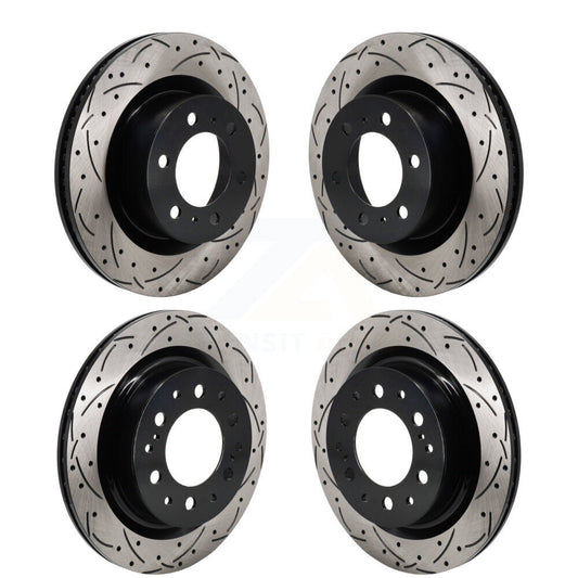 Drill Slot Disc Brake Rotor Front Rear Kit For Toyota Tundra Sequoia Lexus LX600