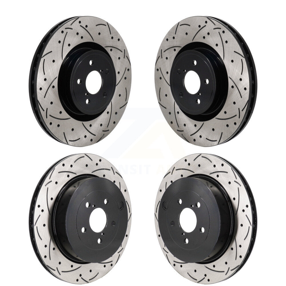 Coated Drilled Slotted Disc Brake Rotors Front Rear Kit For Subaru BRZ Toyota 86