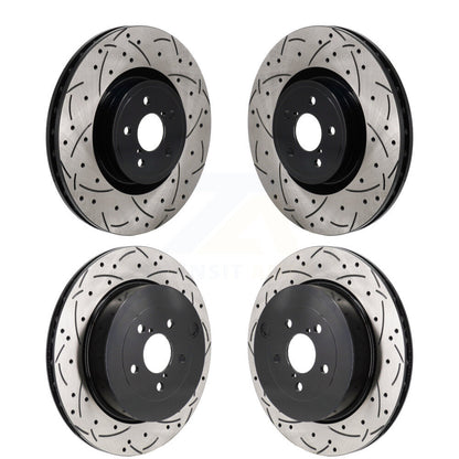 Coated Drilled Slotted Disc Brake Rotors Front Rear Kit For Subaru BRZ Toyota 86