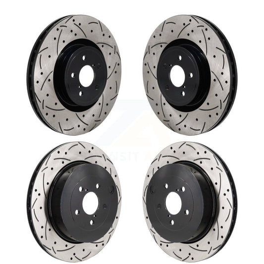 Coated Drilled Slotted Disc Brake Rotors Front Rear Kit For Subaru BRZ Toyota 86
