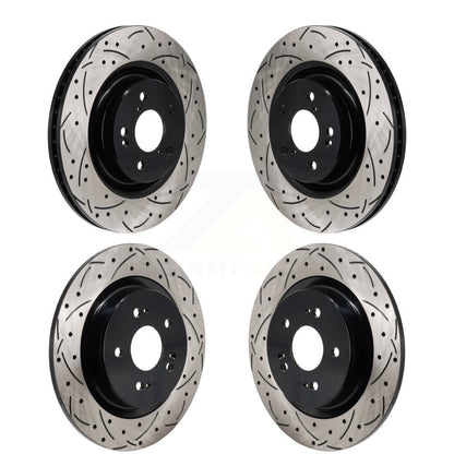 Coated Drilled Slot Disc Brake Rotor Front Rear Kit For 2022-2023 Acura MDX 3.5L