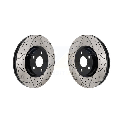 Coated Drilled Slot Disc Brake Rotors Front Pair For 2017-2020 Lincoln MKZ 2.0L