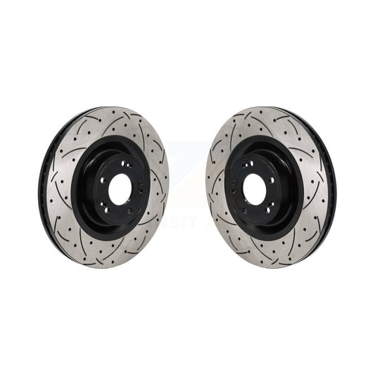 Drilled Slot Disc Brake Rotors Front Pair For Hyundai Genesis Equus G80 Kia K900