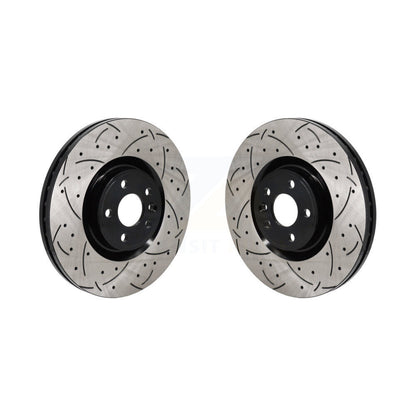 Drilled Slot Brake Rotors Front Pair For Land Rover Discovery Sport Range Evoque