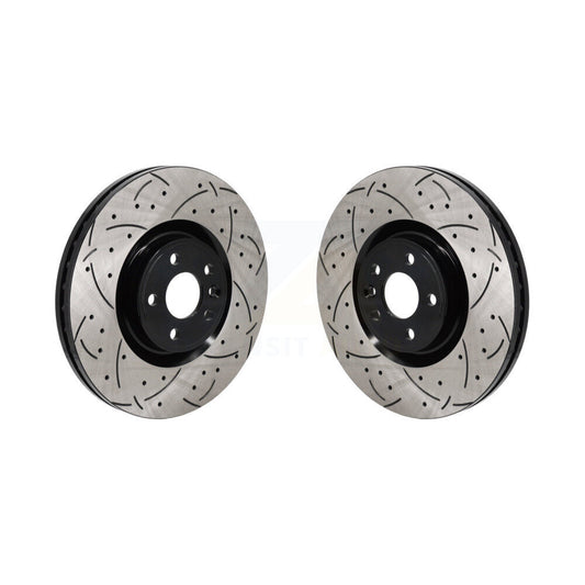 Drilled Slot Brake Rotors Front Pair For Land Rover Discovery Sport Range Evoque