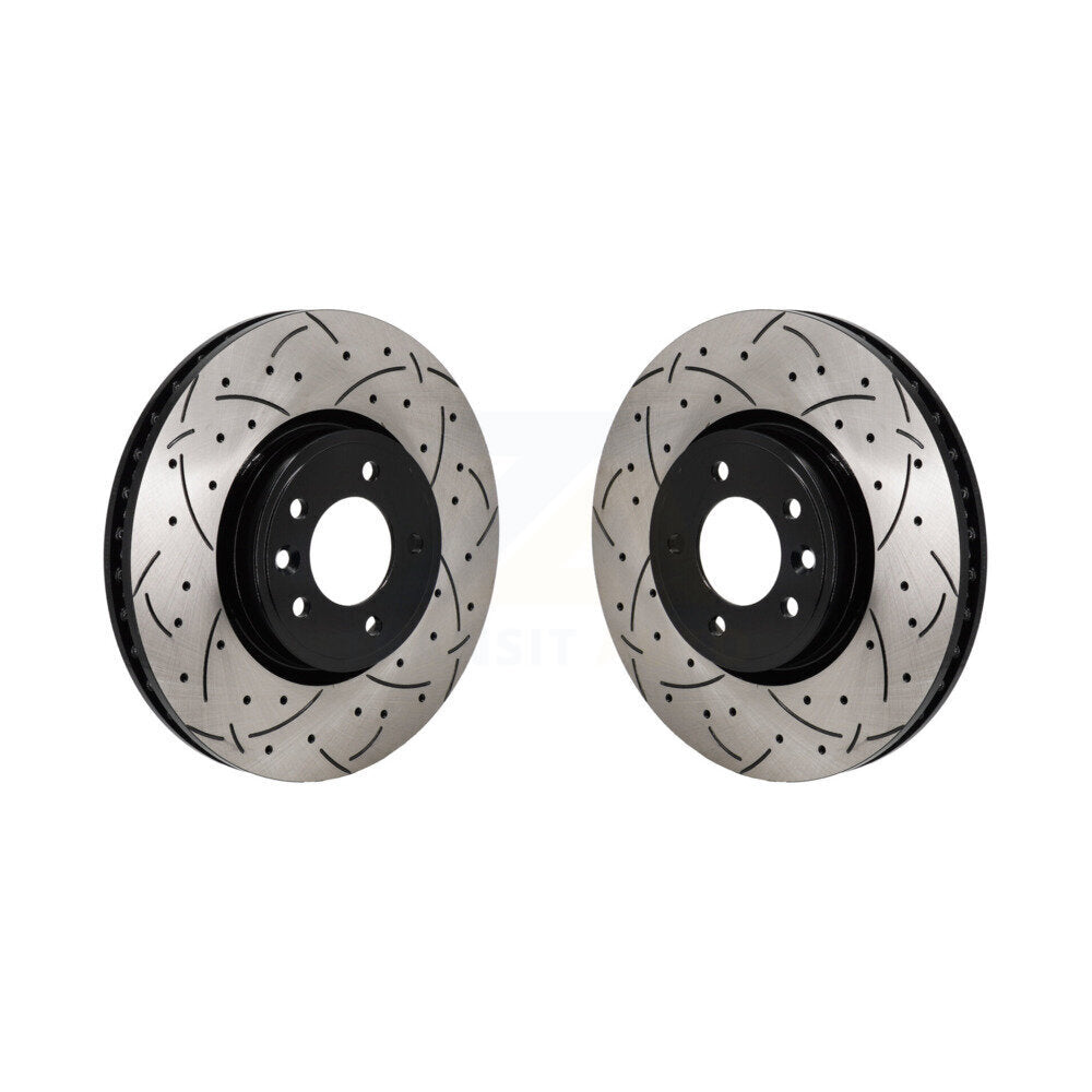 Coat Drill Slot Disc Brake Rotor Front Pair For Land Rover Range Sport Discovery