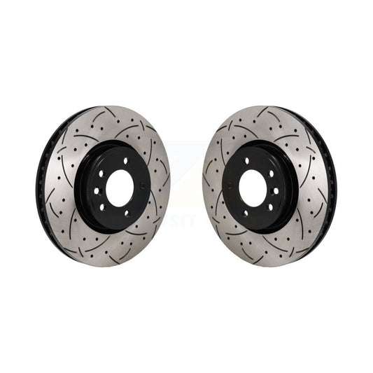 Coat Drill Slot Disc Brake Rotor Front Pair For Land Rover Range Sport Discovery