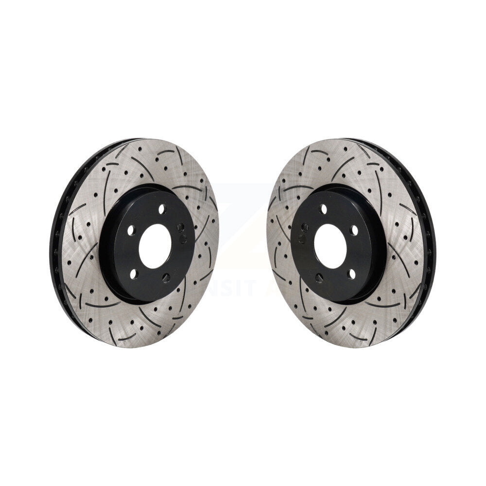 Coated Drilled Slotted Disc Brake Rotor Front Pair For Mercedes-Benz A220 CLA250
