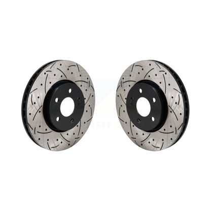 Coated Drilled Slotted Disc Brake Rotor Front Pair For Mercedes-Benz A220 CLA250