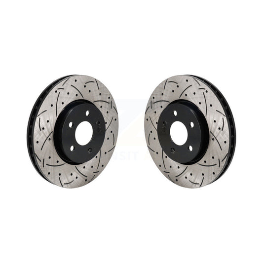 Coated Drilled Slotted Disc Brake Rotor Front Pair For Mercedes-Benz A220 CLA250