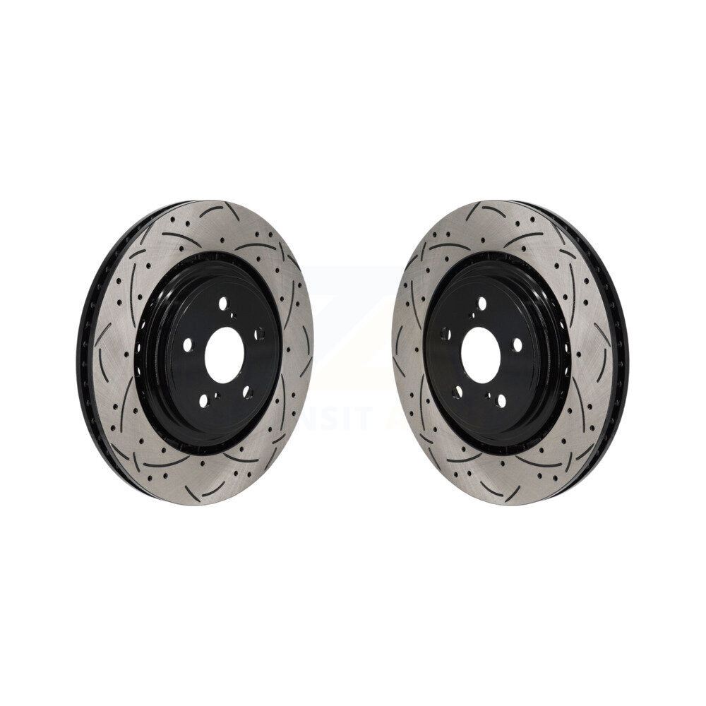 Drill Slot Disc Brake Rotors Front Pair For Toyota Highlander Lexus RX350 RX350h
