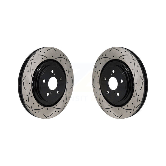 Drill Slot Disc Brake Rotors Front Pair For Toyota Highlander Lexus RX350 RX350h