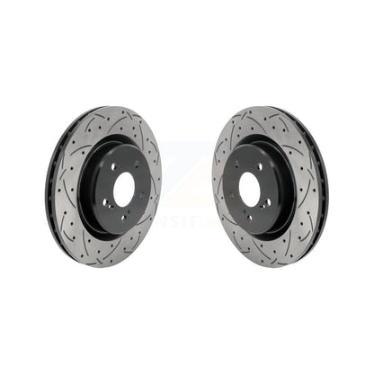 Coated Drilled Slotted Disc Brake Rotors Front Pair For 2021-2023 Acura TLX 2.0L