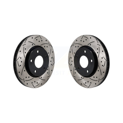 Coated Drilled Slotted Disc Brake Rotors Front Pair For Nissan Rogue