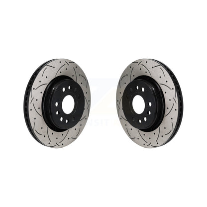 Coated Drill Slot Disc Brake Rotor Front Pair For Ram 1500 Jeep Wagoneer Grand L