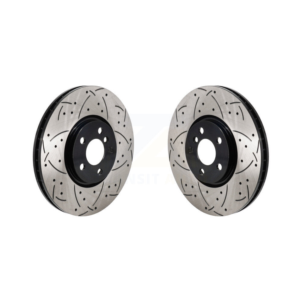 Coated Drill Slot Disc Brake Rotor Front Pair For Mini Cooper Countryman Clubman