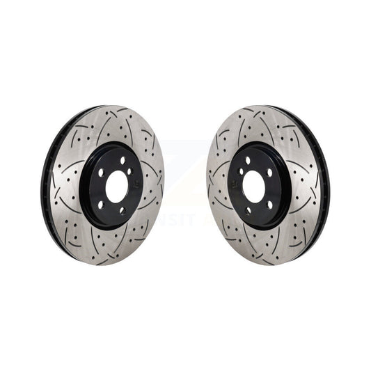 Coated Drill Slot Disc Brake Rotor Front Pair For Mini Cooper Countryman Clubman