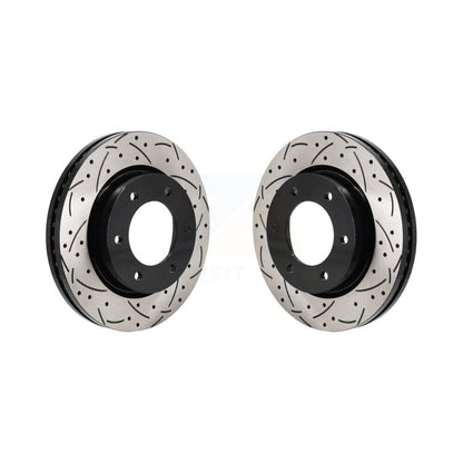 Coated Drilled Slotted Disc Brake Rotors Front Pair For Ford Ranger Bronco