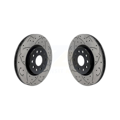 Coated Drilled Slotted Disc Brake Rotors Front Pair For Jeep Grand Cherokee L