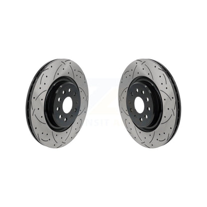 Coat Drill Slot Disc Brake Rotors Front Pair For 2022-2024 Jeep Grand Cherokee L