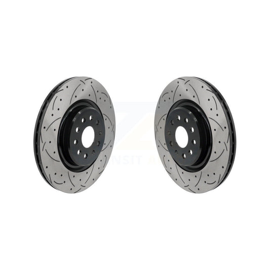 Coat Drill Slot Disc Brake Rotors Front Pair For 2022-2024 Jeep Grand Cherokee L