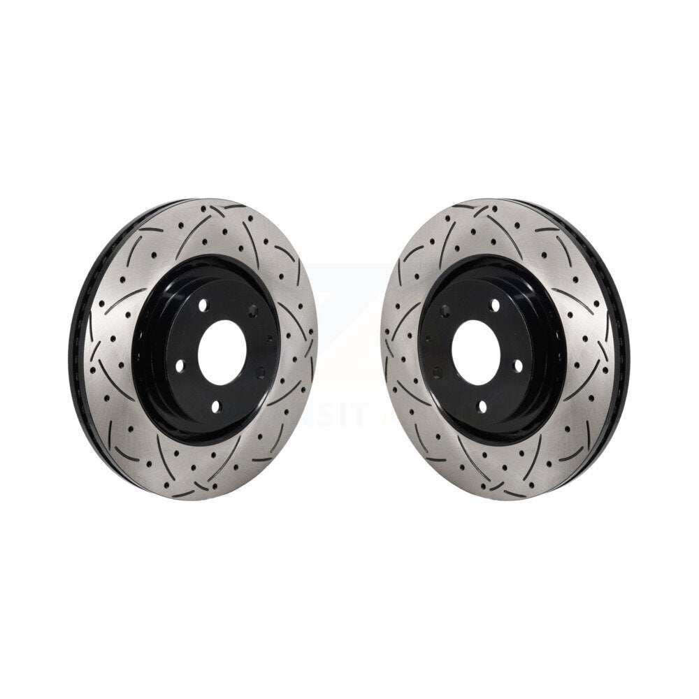 Coated Drilled Slotted Disc Brake Rotors Front Pair For Mazda CX-5 CX-9 6