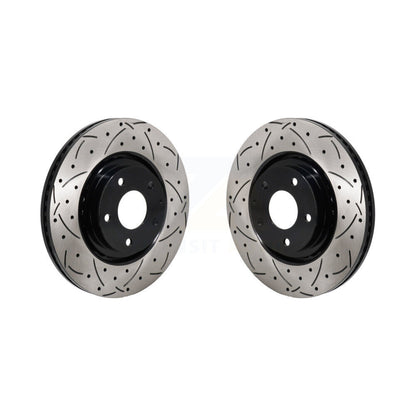 Coated Drilled Slotted Disc Brake Rotors Front Pair For Mazda CX-5 CX-9 6