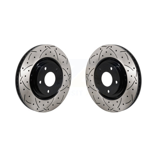 Coated Drilled Slotted Disc Brake Rotors Front Pair For Mazda CX-5 CX-9 6