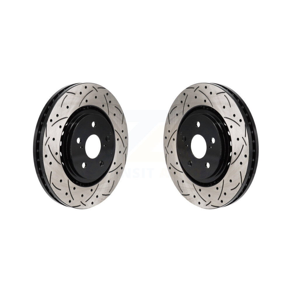 Drill Slot Brake Rotor Front Pair For Toyota Sienna RAV4 Prime bZ4X Subaru Lexus