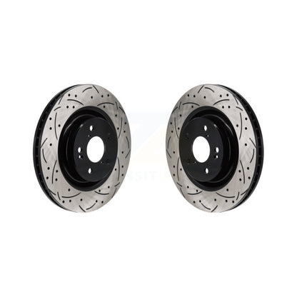 Coated Drilled Slotted Disc Brake Rotors Front Pair For Acura MDX Honda Pilot