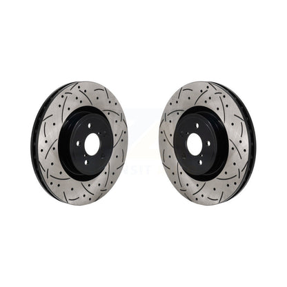 Coated Drilled Slot Disc Brake Rotor Front Pair For Subaru BRZ Impreza Toyota 86