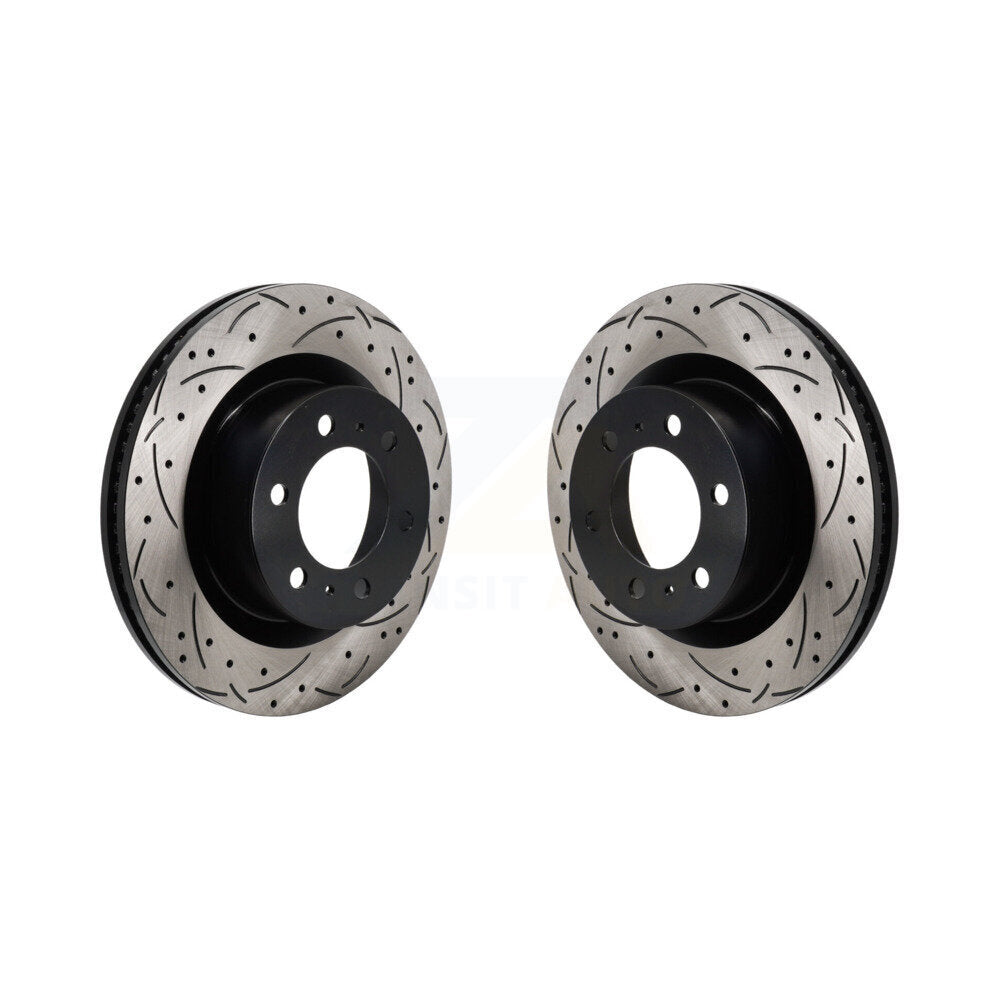 Drilled Slot Disc Brake Rotors Front Pair For Toyota Tundra Lexus LX600 Sequoia