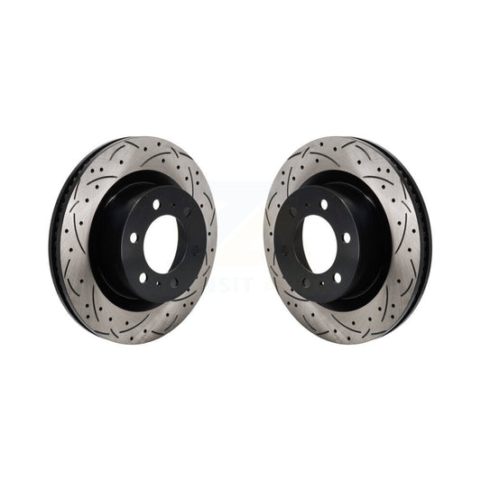 Drilled Slot Disc Brake Rotors Front Pair For Toyota Tundra Lexus LX600 Sequoia